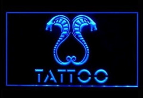Tattoo Piercing Snake Cobra Body LED Neon Sign
